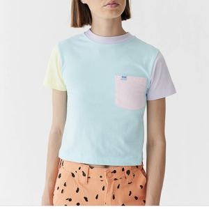 Lazy Oaf x Studio Arhoj Colour Block Fitted T-Shirt sz 14/16